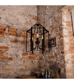 Portroe 6 Arm Lantern Matte Black-1