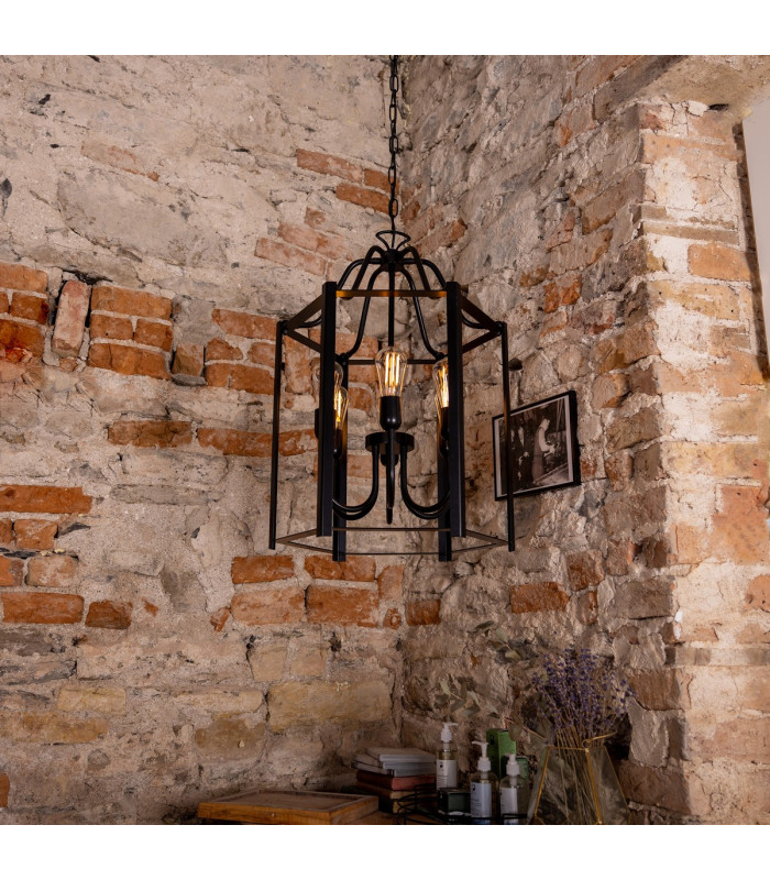 Portroe 6 Arm Lantern Matte Black-1