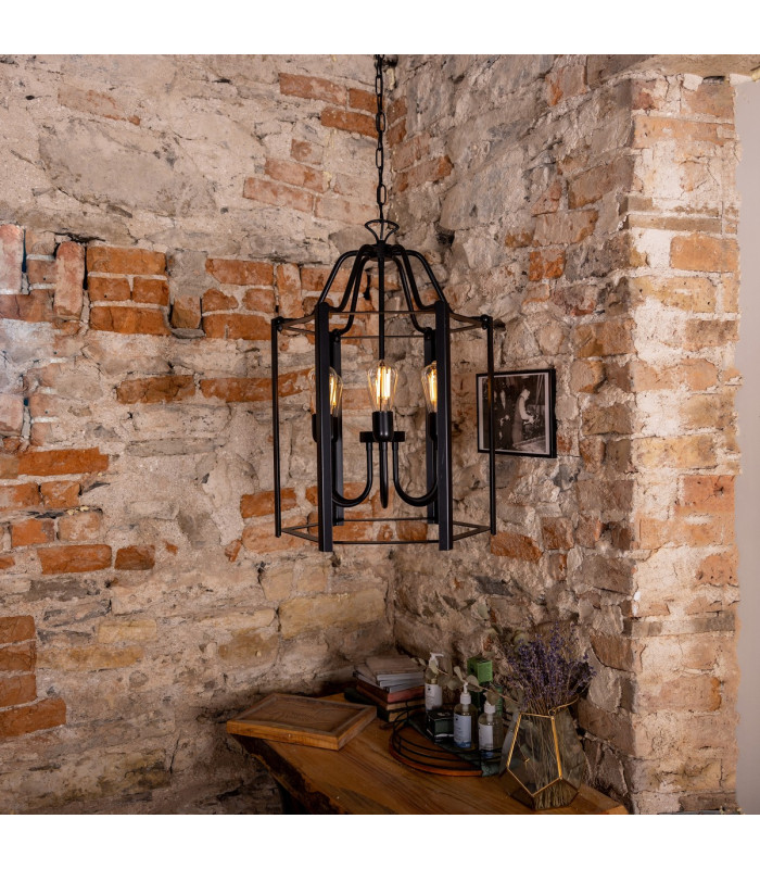 Portroe 6 Arm Lantern Matte Black-2