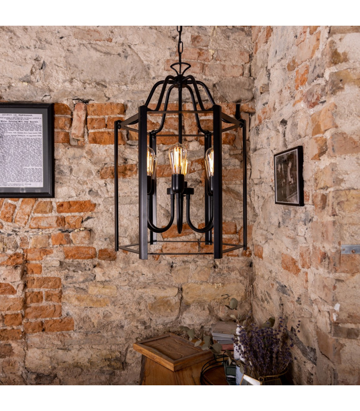 Portroe 6 Arm Lantern Matte Black-4
