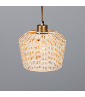 Manila Rattan Small Dome Pendant Antique Brass-2