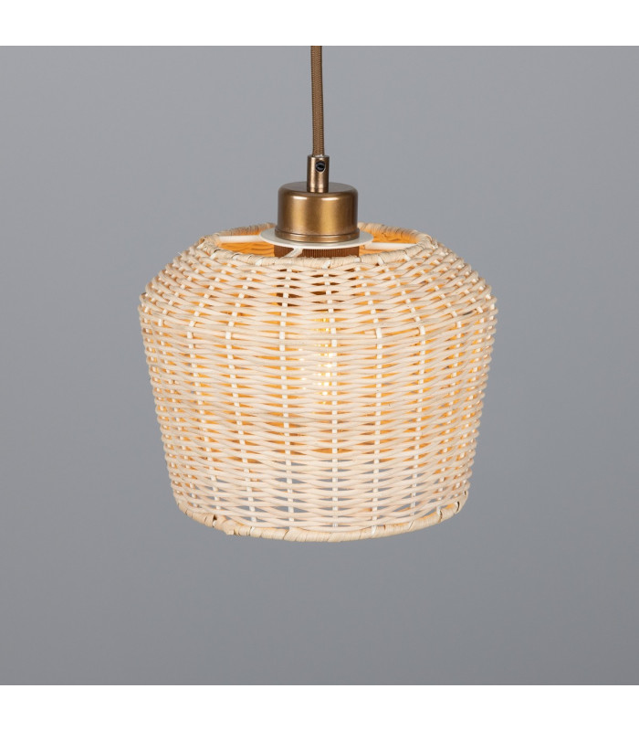 Manila Rattan Small Dome Pendant Antique Brass-2