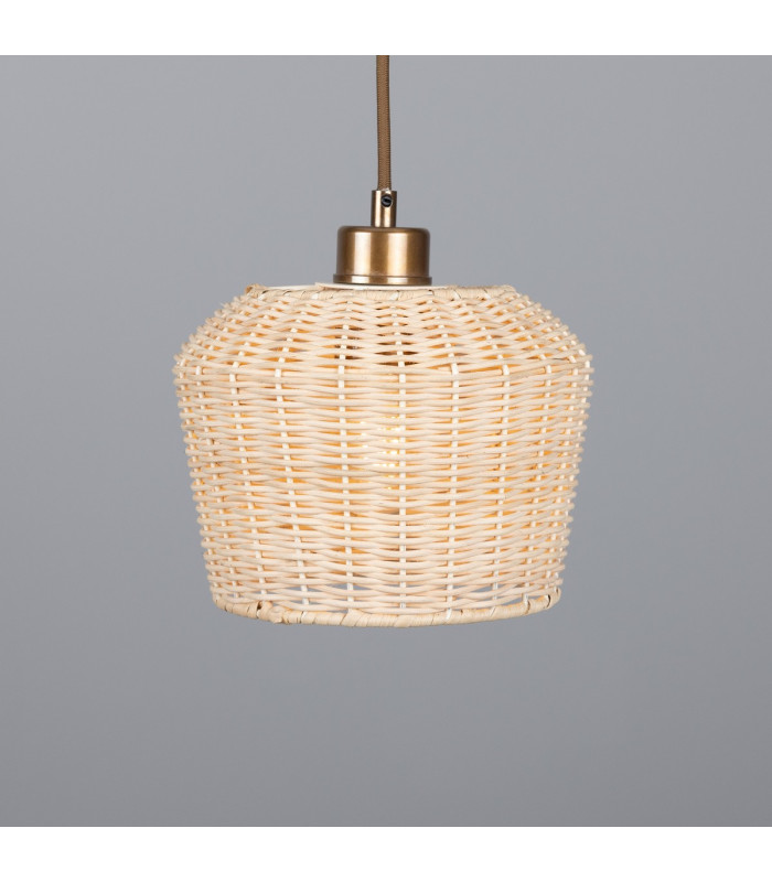 Manila Rattan Small Dome Pendant Antique Brass-3