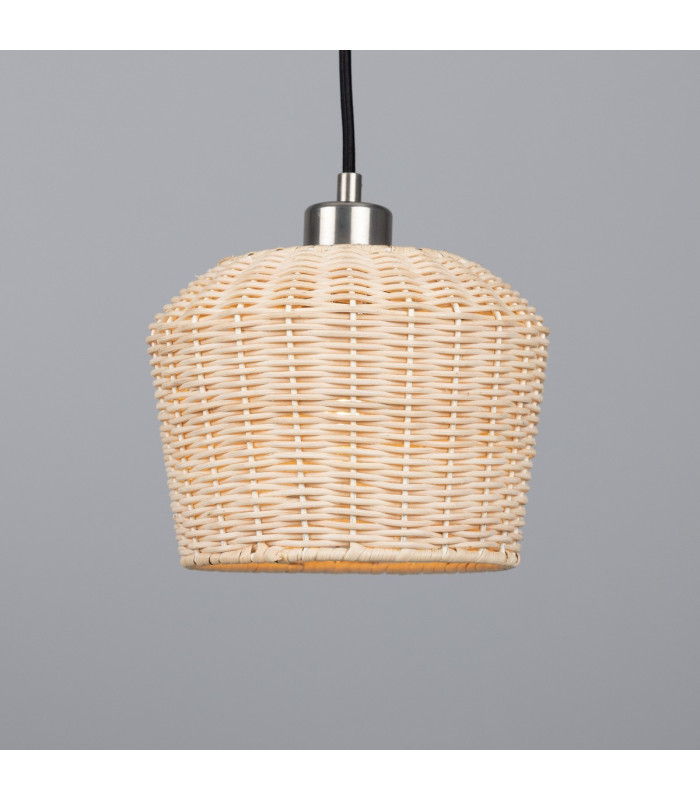 Manila Rattan Small Dome Pendant Antique Silver-1