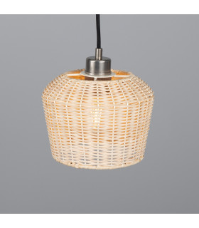 Manila Rattan Small Dome Pendant Antique Silver-2