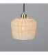 Manila Rattan Small Dome Pendant Polished Brass-2