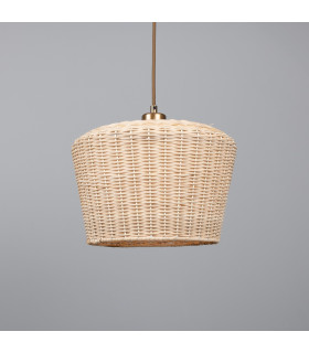 Manila Rattan Large Dome Pendant Antique Brass-1