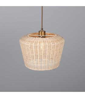 Manila Rattan Large Dome Pendant Antique Brass-2