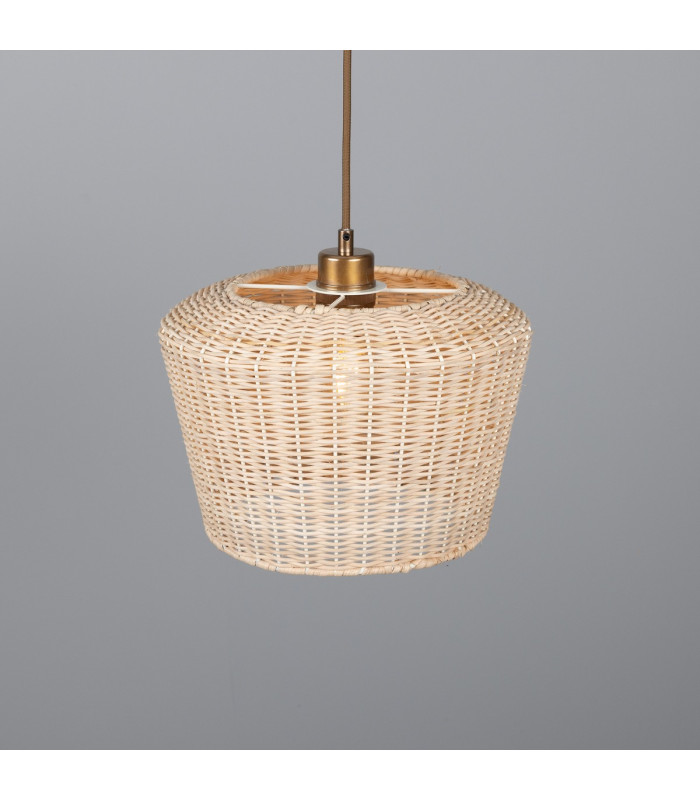 Manila Rattan Large Dome Pendant Antique Brass-2