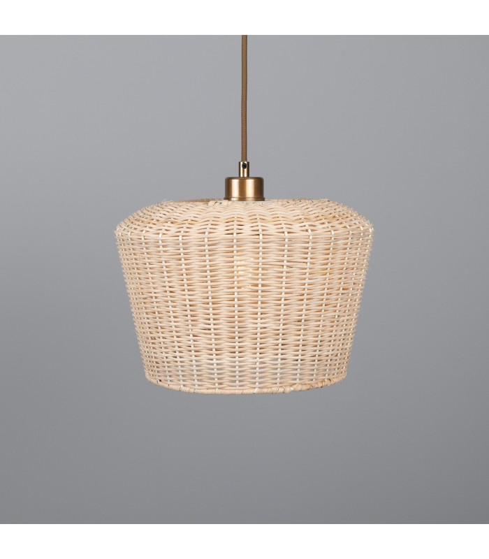 Manila Rattan Large Dome Pendant Antique Brass-3