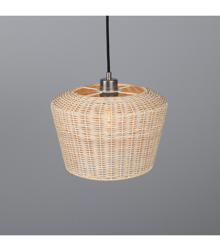 Manila Rattan Large Dome Pendant Antique Silver-2