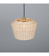 Manila Rattan Large Dome Pendant Polished Brass-2