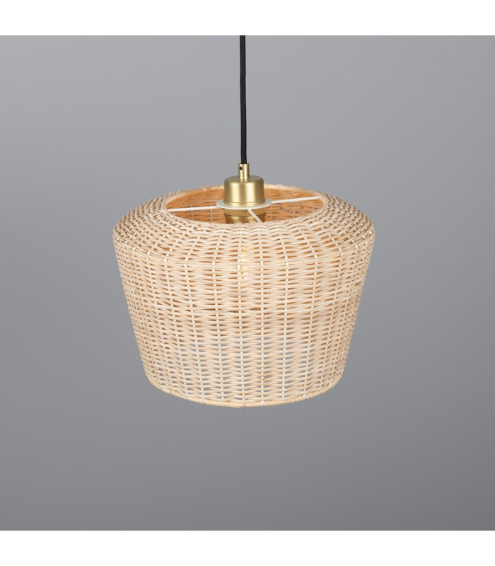 Manila Rattan Large Dome Pendant Satin Brass-2