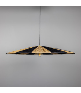 Vernon Raffia Dome Pendant Polished Brass-1