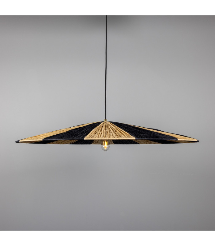 Vernon Raffia Dome Pendant Polished Brass-1