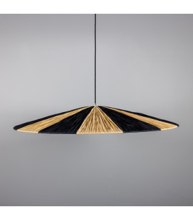 Vernon Raffia Dome Pendant Polished Brass-2