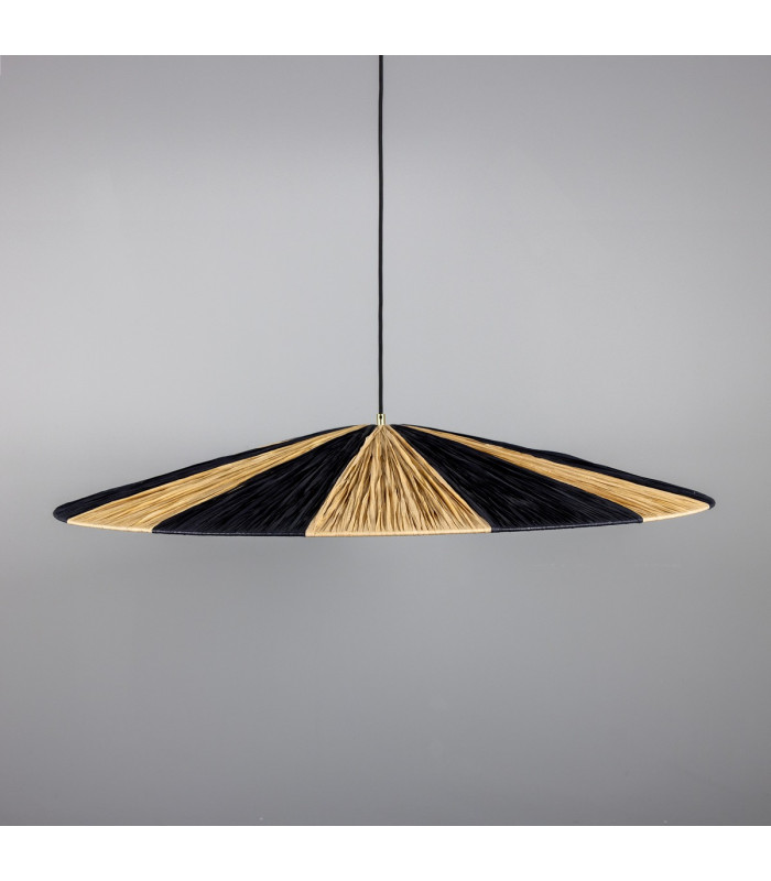 Vernon Raffia Dome Pendant Polished Brass-2