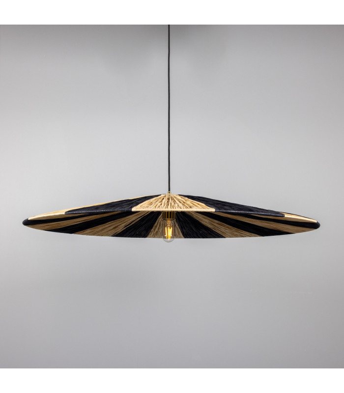 Vernon Raffia Dome Pendant Polished Brass-3