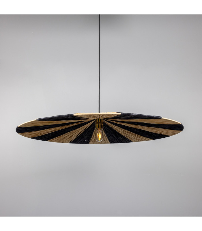 Vernon Raffia Dome Pendant Polished Brass-4