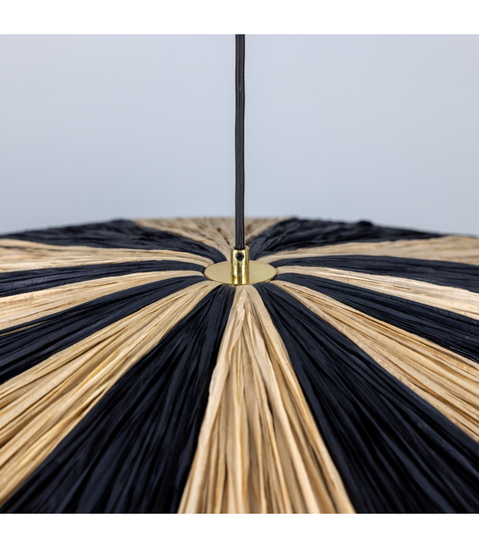 Vernon Raffia Dome Pendant Polished Brass-5