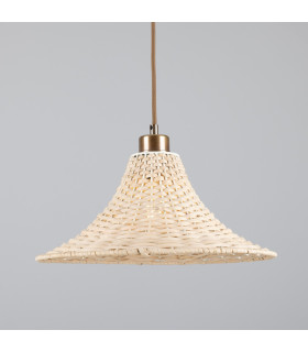 Savannah Rattan Large Dome Pendant Antique Brass-1
