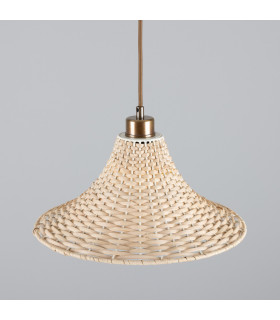 Savannah Rattan Large Dome Pendant Antique Brass-2