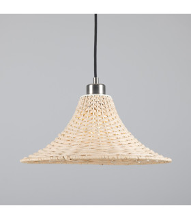Savannah Rattan Large Dome Pendant Antique Silver-1