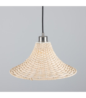 Savannah Rattan Large Dome Pendant Antique Silver-2