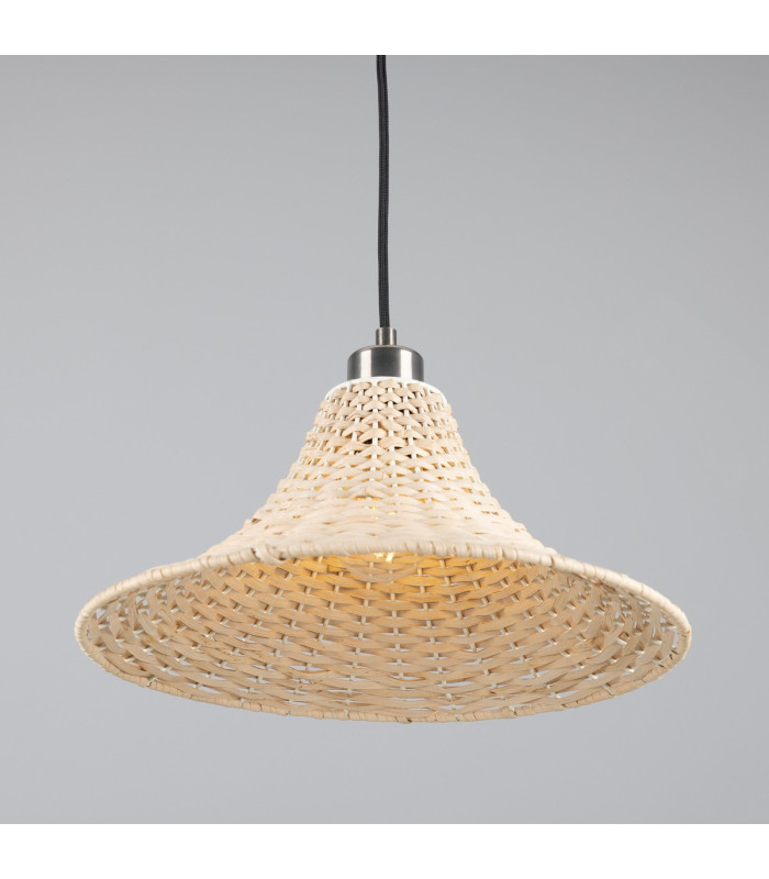 Savannah Rattan Large Dome Pendant Antique Silver-3