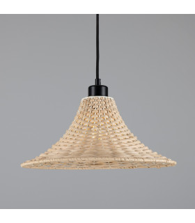 Savannah Rattan Large Dome Pendant Matte Black-1