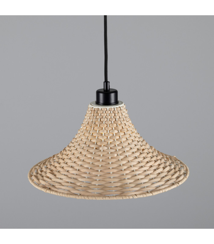 Savannah Rattan Large Dome Pendant Matte Black-2
