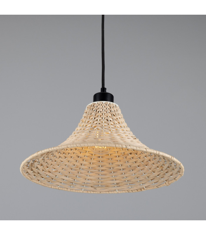 Savannah Rattan Large Dome Pendant Matte Black-3