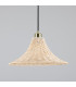 Savannah Rattan Large Dome Pendant Polished Brass-1