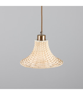 Savannah Rattan Small Dome Pendant Antique Brass-2