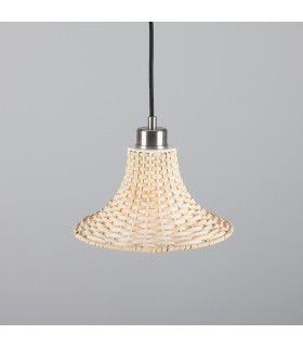Savannah Rattan Small Dome Pendant Antique Silver-2