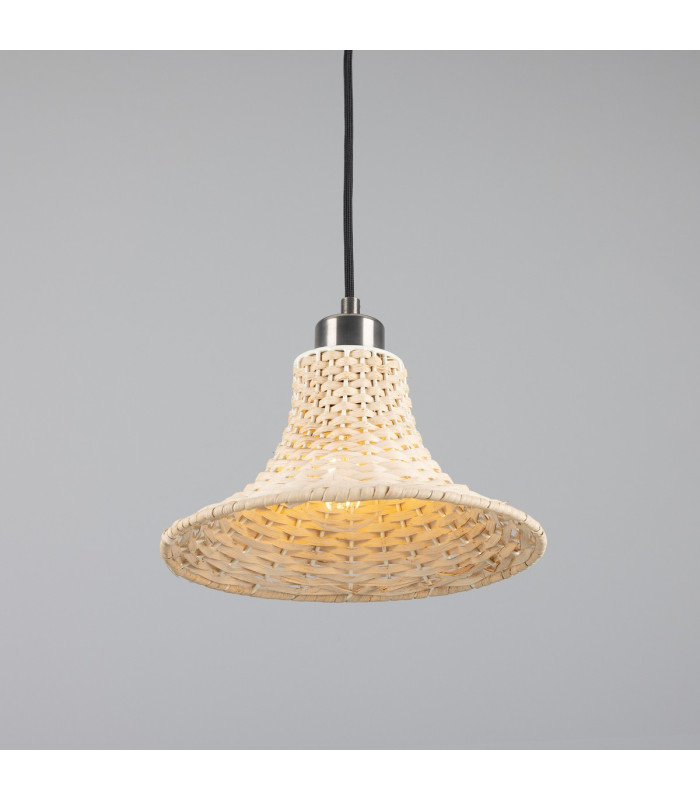 Savannah Rattan Small Dome Pendant Antique Silver-3
