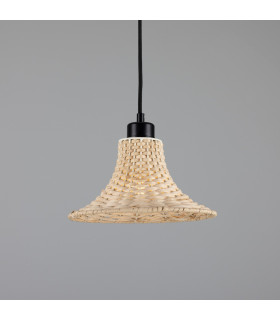 Savannah Rattan Small Dome Pendant Matte Black-1