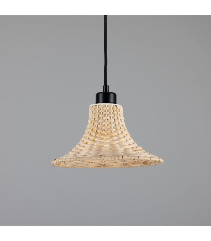 Savannah Rattan Small Dome Pendant Matte Black-1