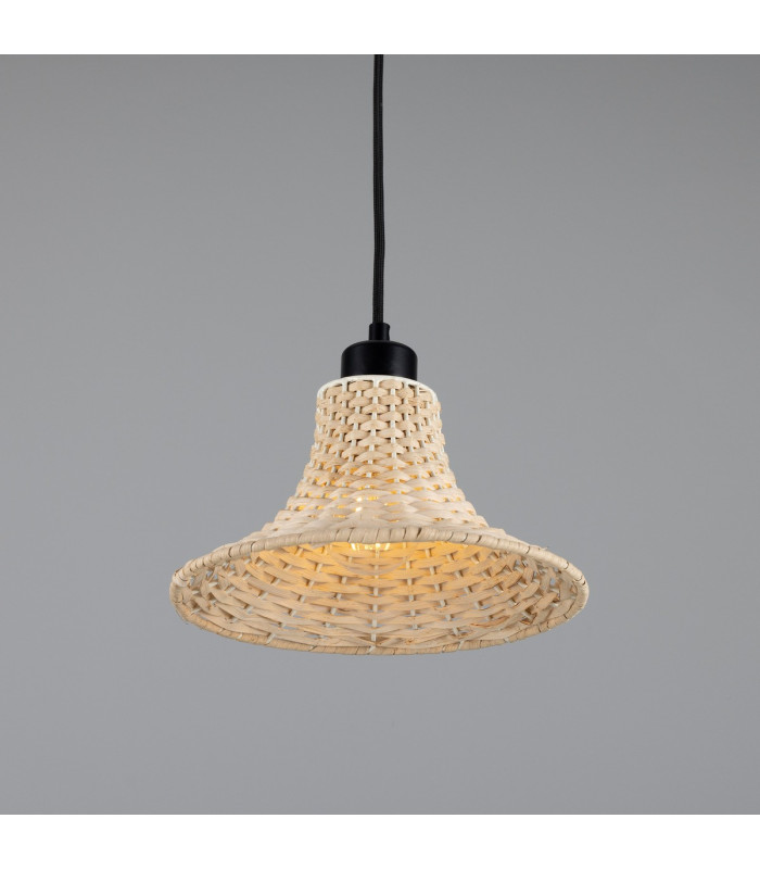 Savannah Rattan Small Dome Pendant Matte Black-3