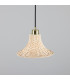 Savannah Rattan Small Dome Pendant Polished Brass-2