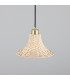 Savannah Rattan Small Dome Pendant Satin Brass-2