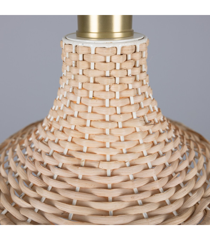 Savannah Rattan Small Dome Pendant Satin Brass-4