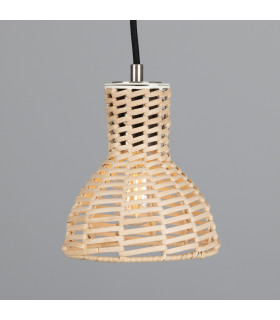 Malta Rattan Dome Pendant Antique Silver-2