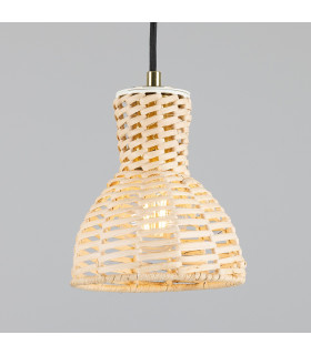 Malta Rattan Dome Pendant Polished Brass-1