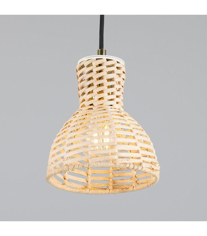 Malta Rattan Dome Pendant Polished Brass-3