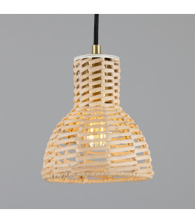 Malta Rattan Dome Pendant Satin Brass-1