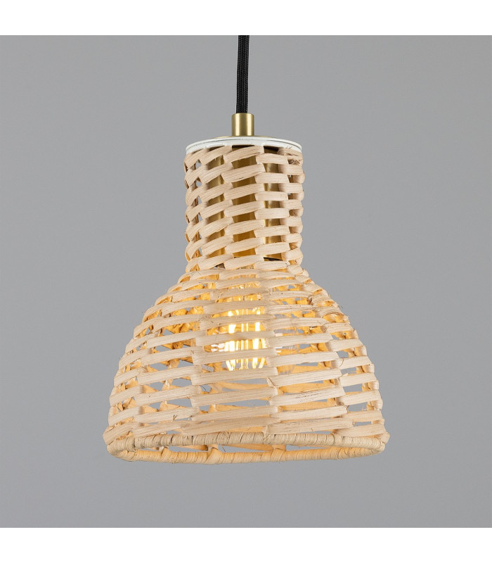 Malta Rattan Dome Pendant Satin Brass-1