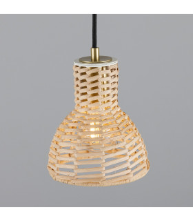 Malta Rattan Dome Pendant Satin Brass-2