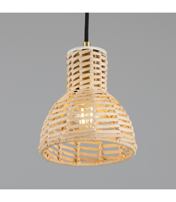 Malta Rattan Dome Pendant Satin Brass-3