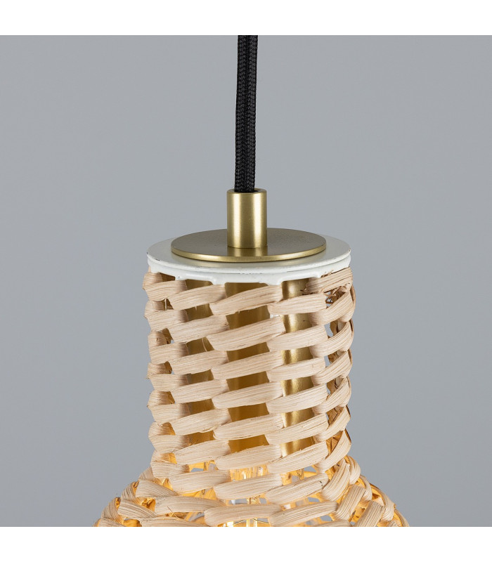 Malta Rattan Dome Pendant Satin Brass-4